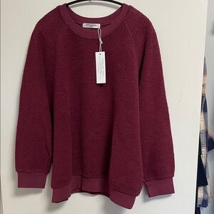 NWT Perfectwhitetee Ziggy XL dark burgundy sweatshirt